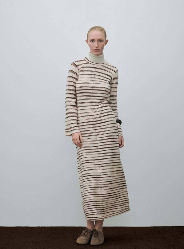 VILA Alaina O Neck Long Sleeved Ankle Knit Dress XL